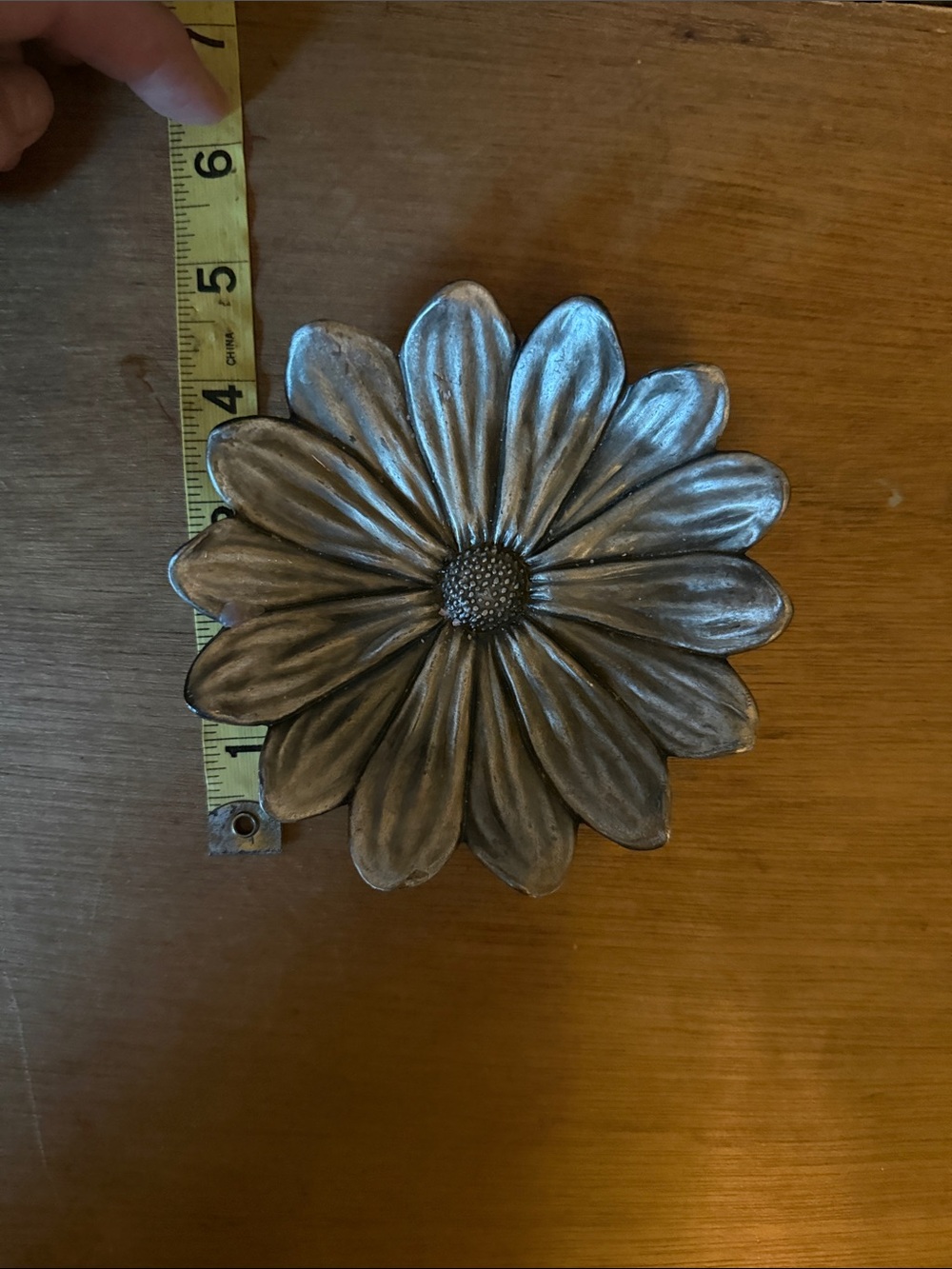 Vintage Solid Pewter Metal Flower Decorative Small Bowl vanity dish